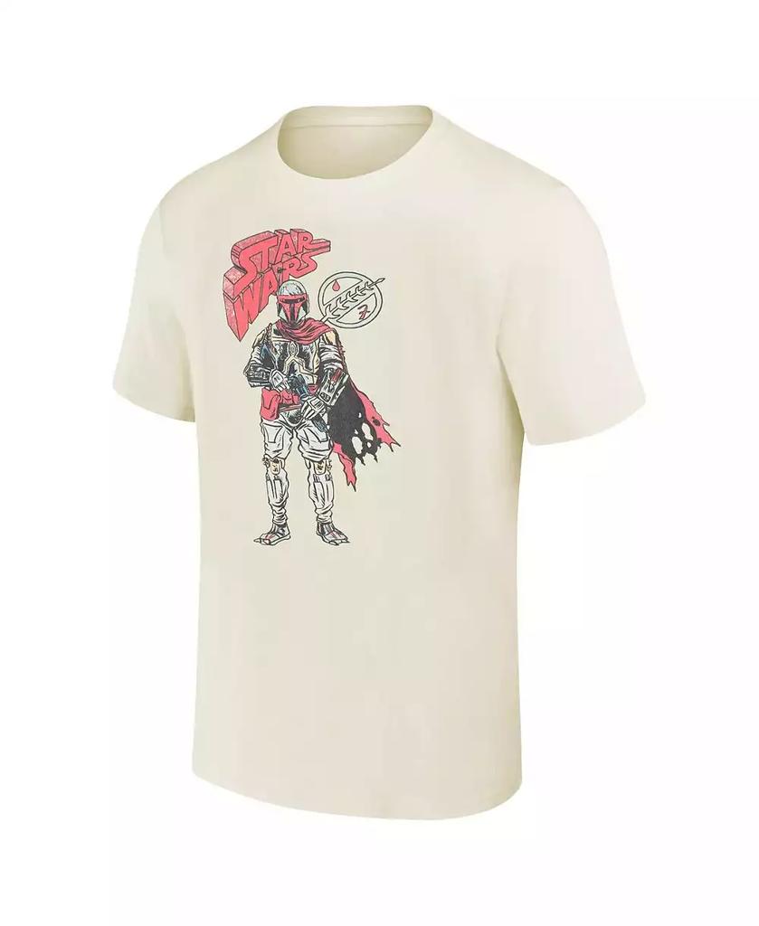 Mad Engine Men's and Women's Cream Star Wars Boba Fett Hand Drawn T-shirt