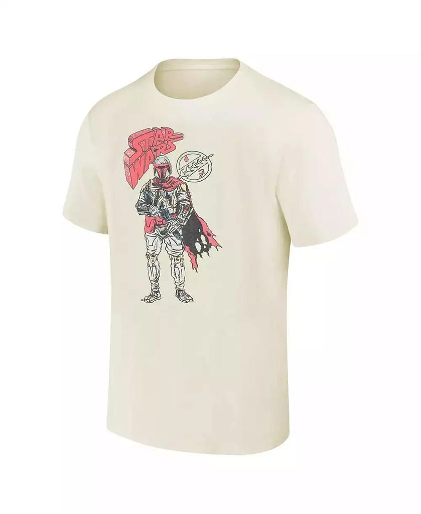 Mad Engine Men's and Women's Cream Star Wars Boba Fett Hand Drawn T-shirt 2
