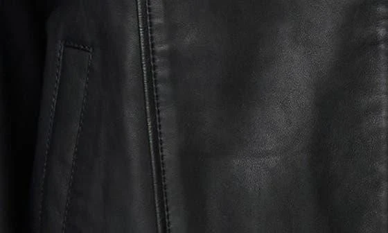 Bernardo Lambskin Leather Longline Bomber Jacket 5
