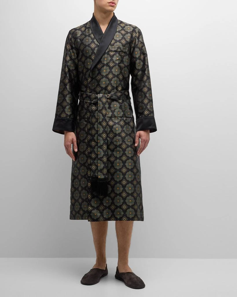 Derek Rose Men's Verona Silk Jacquard Robe 3