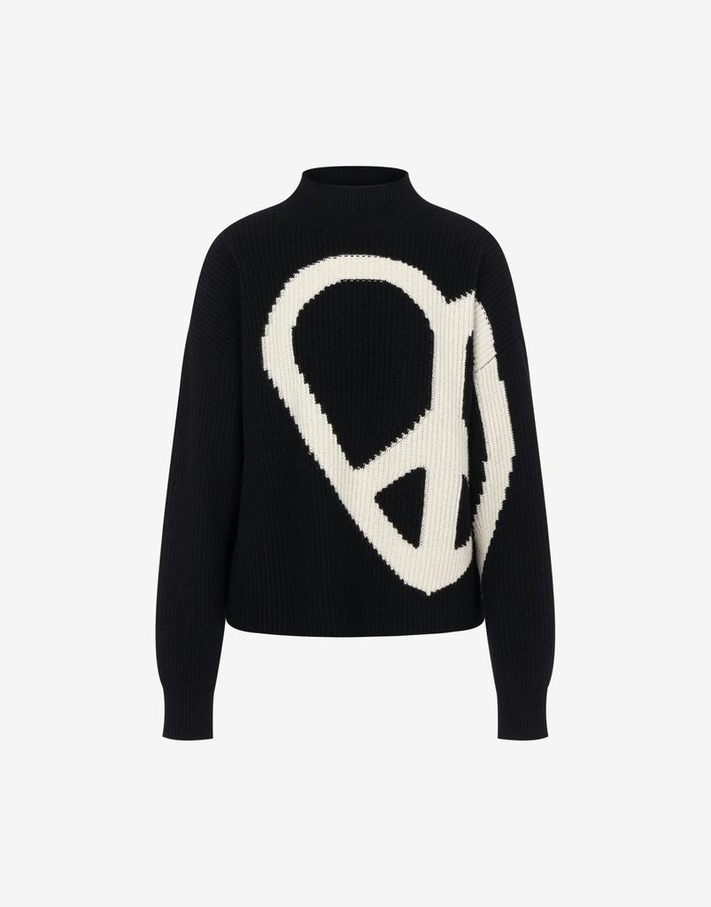 Moschino Jeans Wool And Cashmere Blend Sweater With Peace & Love