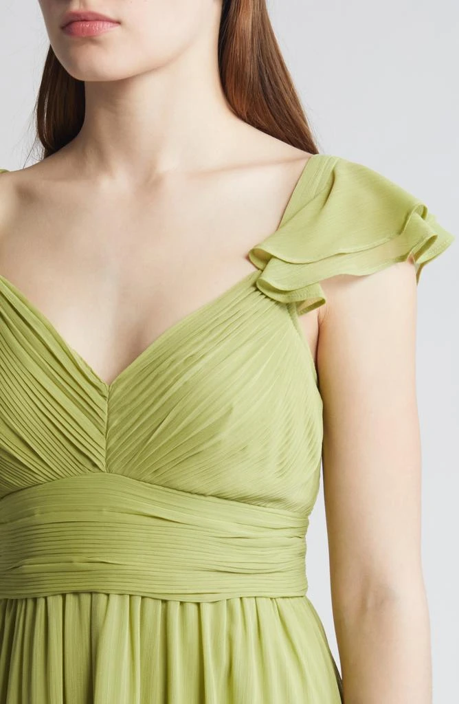 ZOE AND CLAIRE V-Neck Ruffle Chiffon Midi Dress 4
