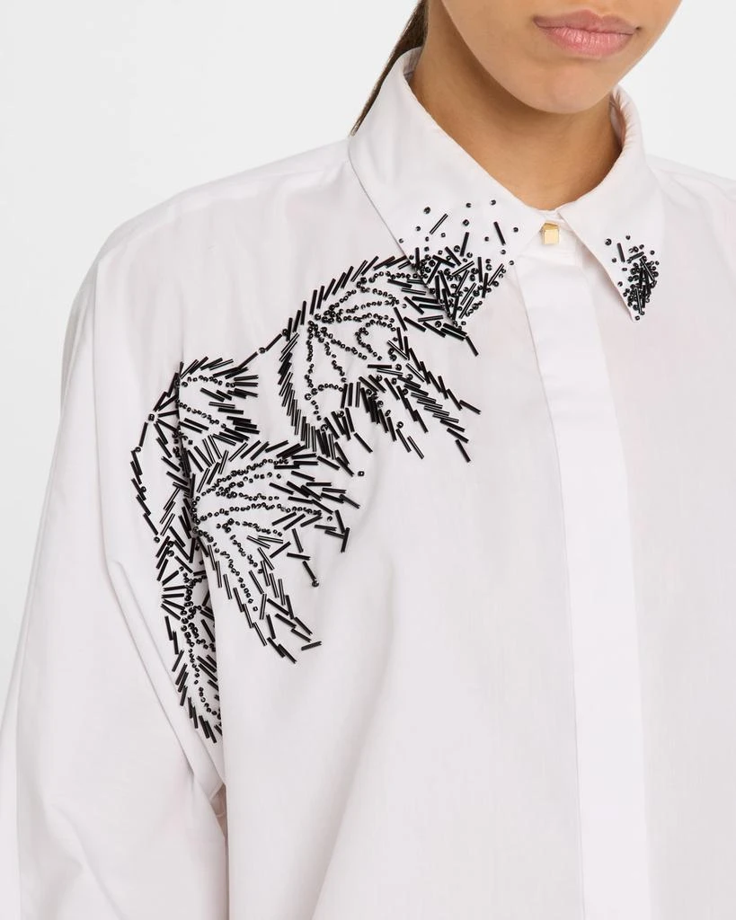 Hellessy Teddy Beaded High-Low Button-Down Shirt 5