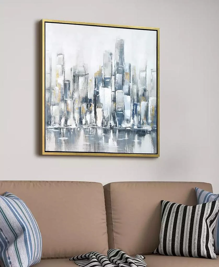 Empire Art Direct Winter Cityscape Textured Glitter Hand Painted Canvas Wall Art, 36" x 36" 5