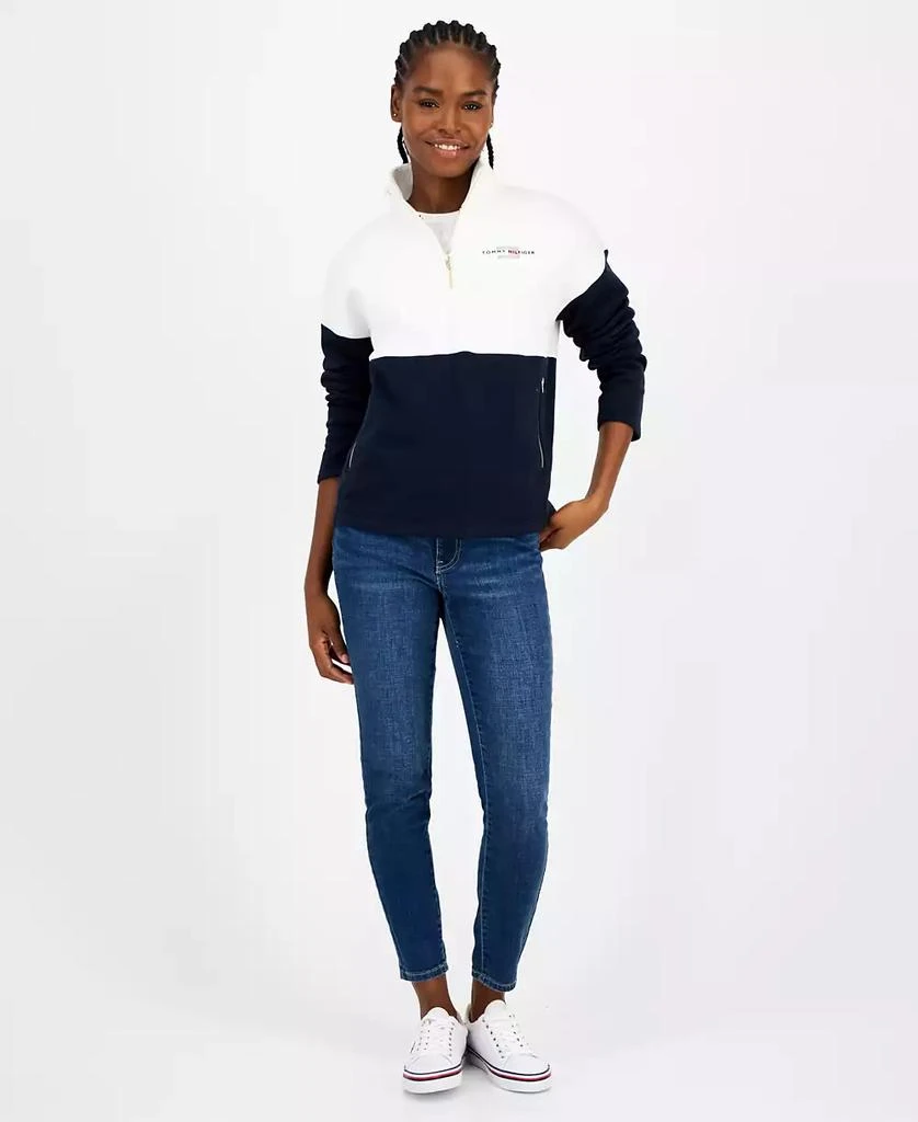 Tommy Hilfiger Women's Colorblock Quarter Zip Sweatshirt 2