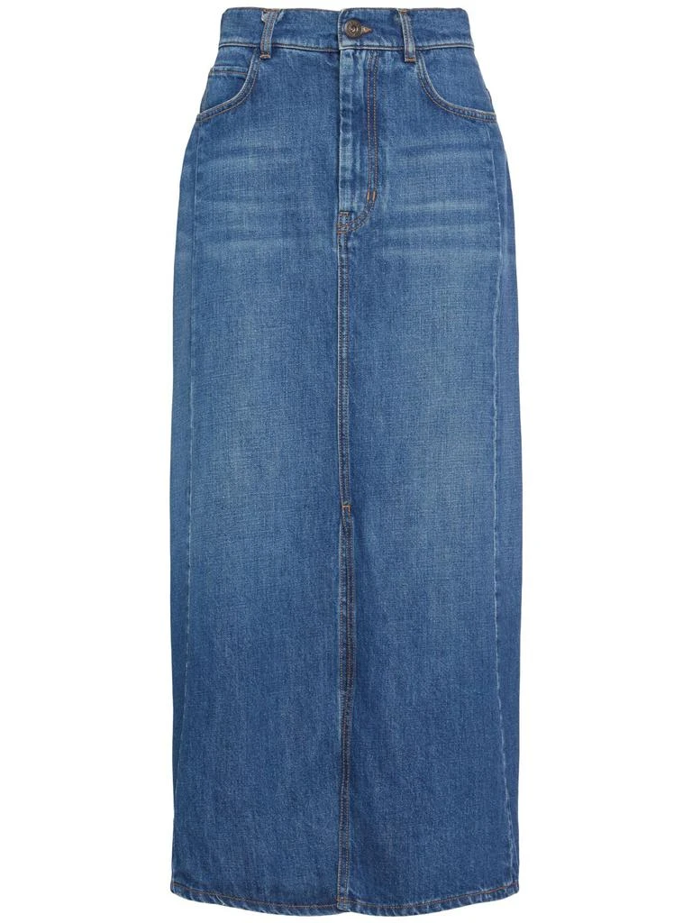 Weekend Max Mara Gesso Denim Midi Skirt 1