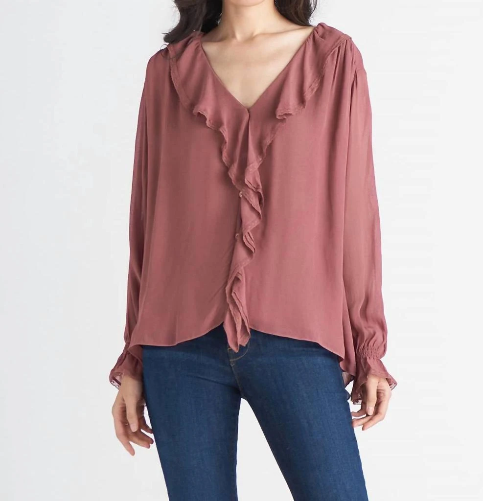 Dex Dex - Lace Trim Ruffle Top 2