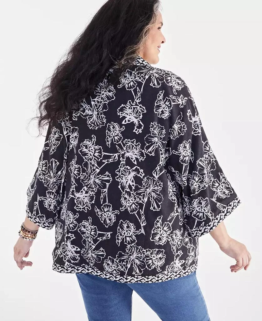 Style & Co Plus Size Linen Blend Reversible Kimono, Created for Macy's 4