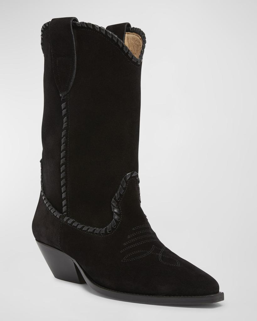 Isabel Marant Duerto Suede Stitch Western Booties