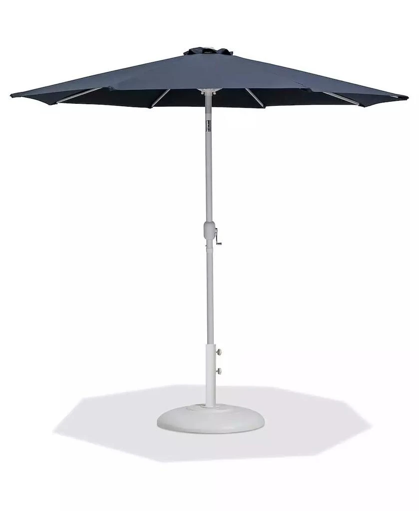 Meridian Furniture Fiji Grey Fabric / Matte White Aluminum Patio Umbrella with Base Sets