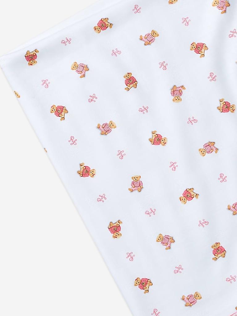 Ralph Lauren Baby Girls Bear Blanket in White