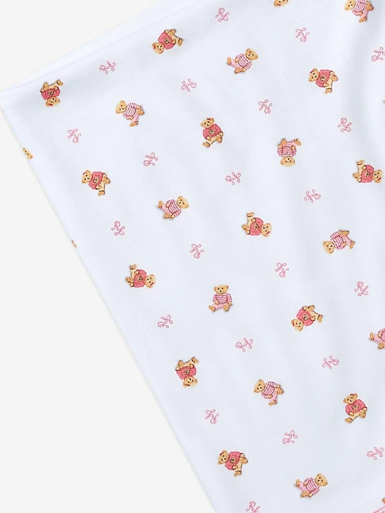 Ralph Lauren Kids Baby Girls Bear Blanket in White 2