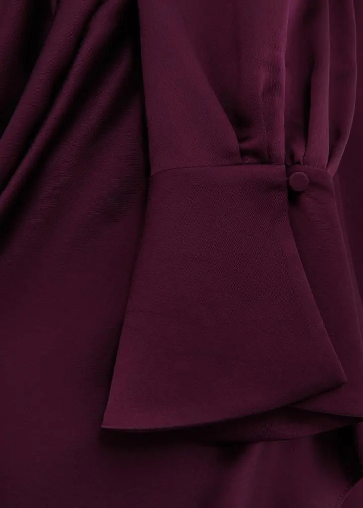 Jonathan Simkhai Symone draped satin blouse 5
