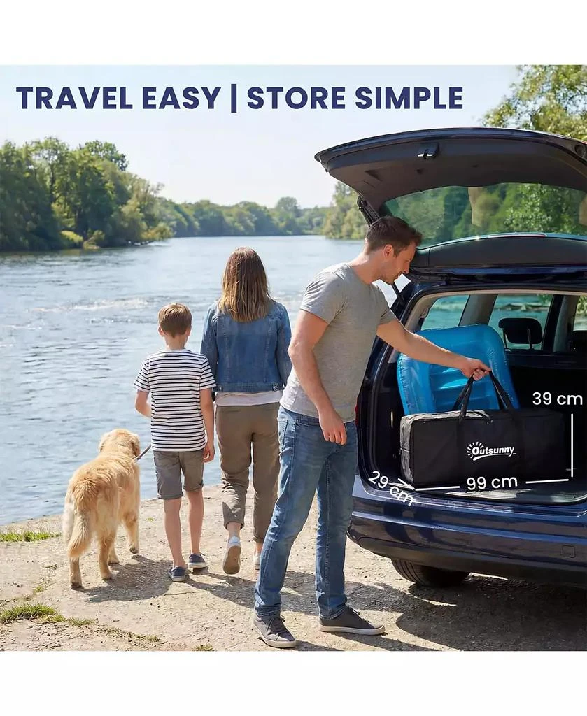 Outsunny 8FT Inflatable Water Hammock Floating Ring Dock Platform, 6