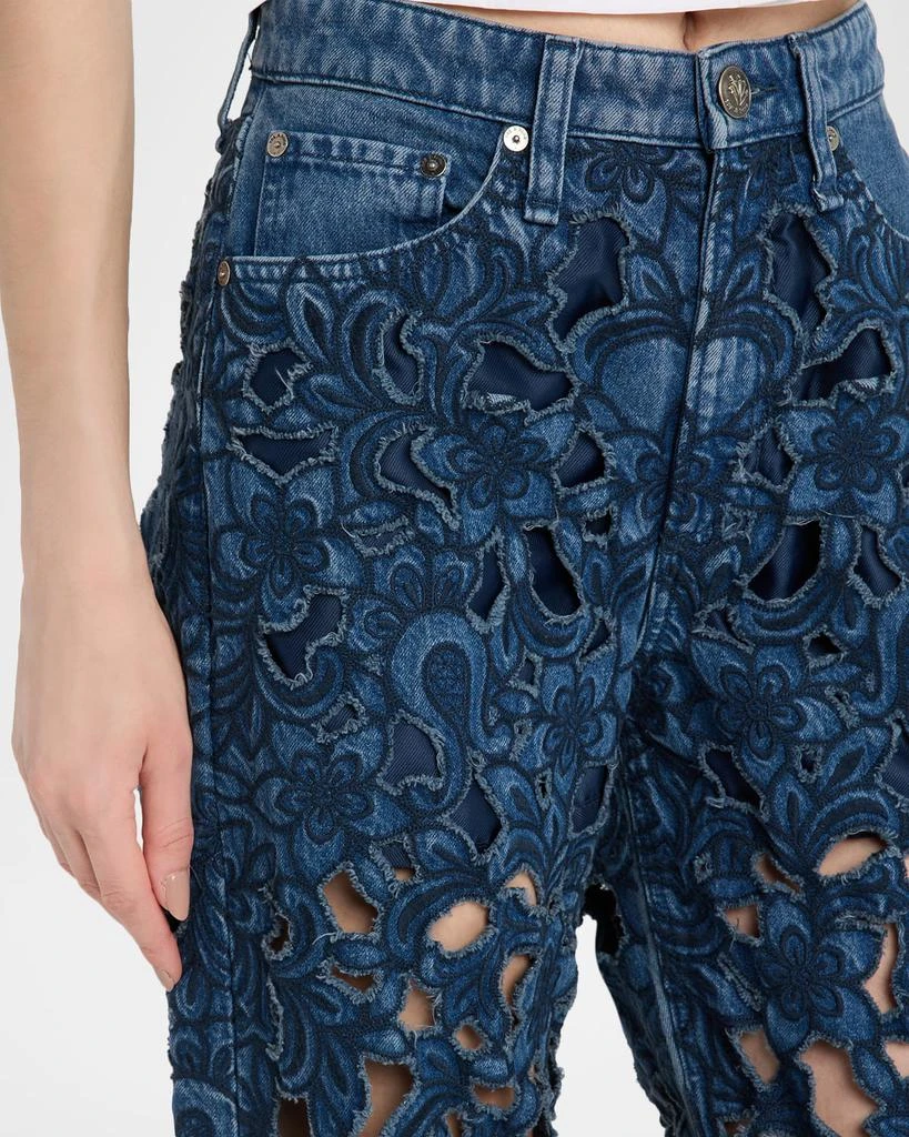 Rag 
Bone Logan Mid-Rise Floral Cut-Out Jeans 5