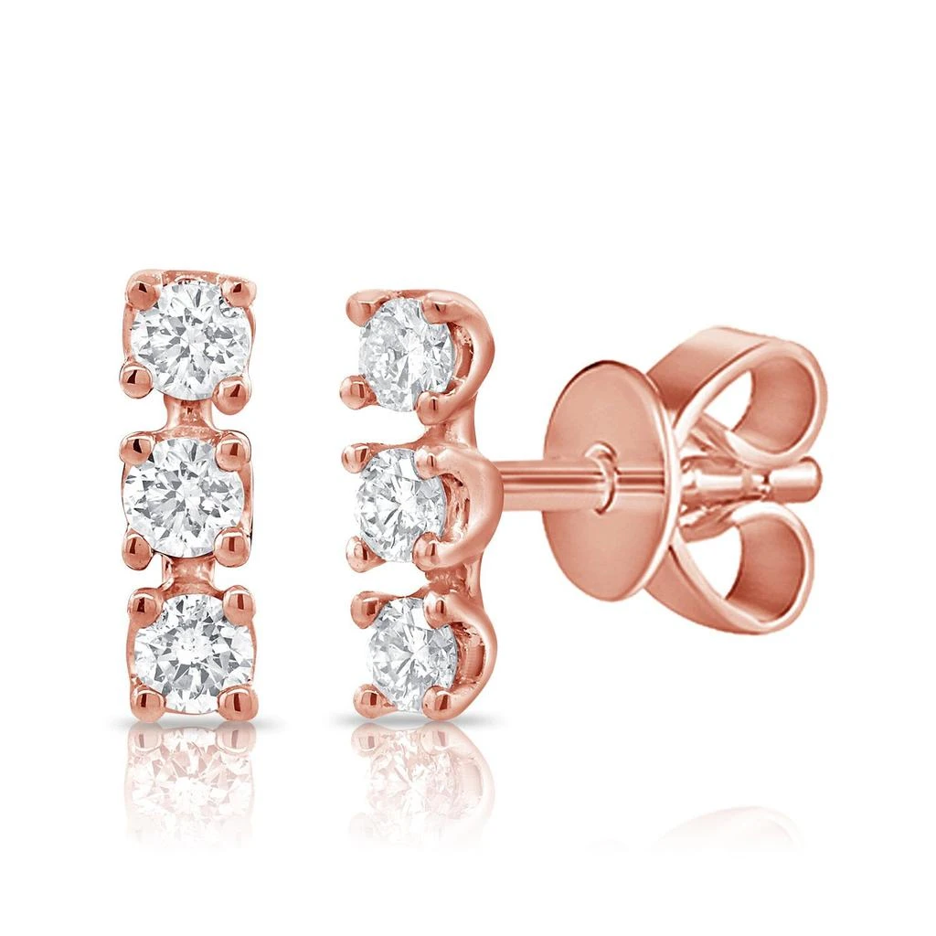 Sabrina Designs 14k Gold & Diamond Bar Stud Earrings 1