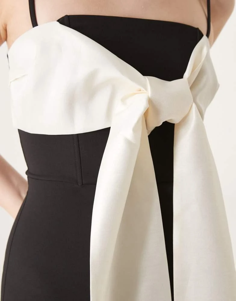 Pretty Lavish extreme contrast bow midaxi dress in black and cream  On  Sale Now with Up to 75% Off | Discover Exclusive Deals & Savings at  BeyondStyle  Authentic Pretty Lavish