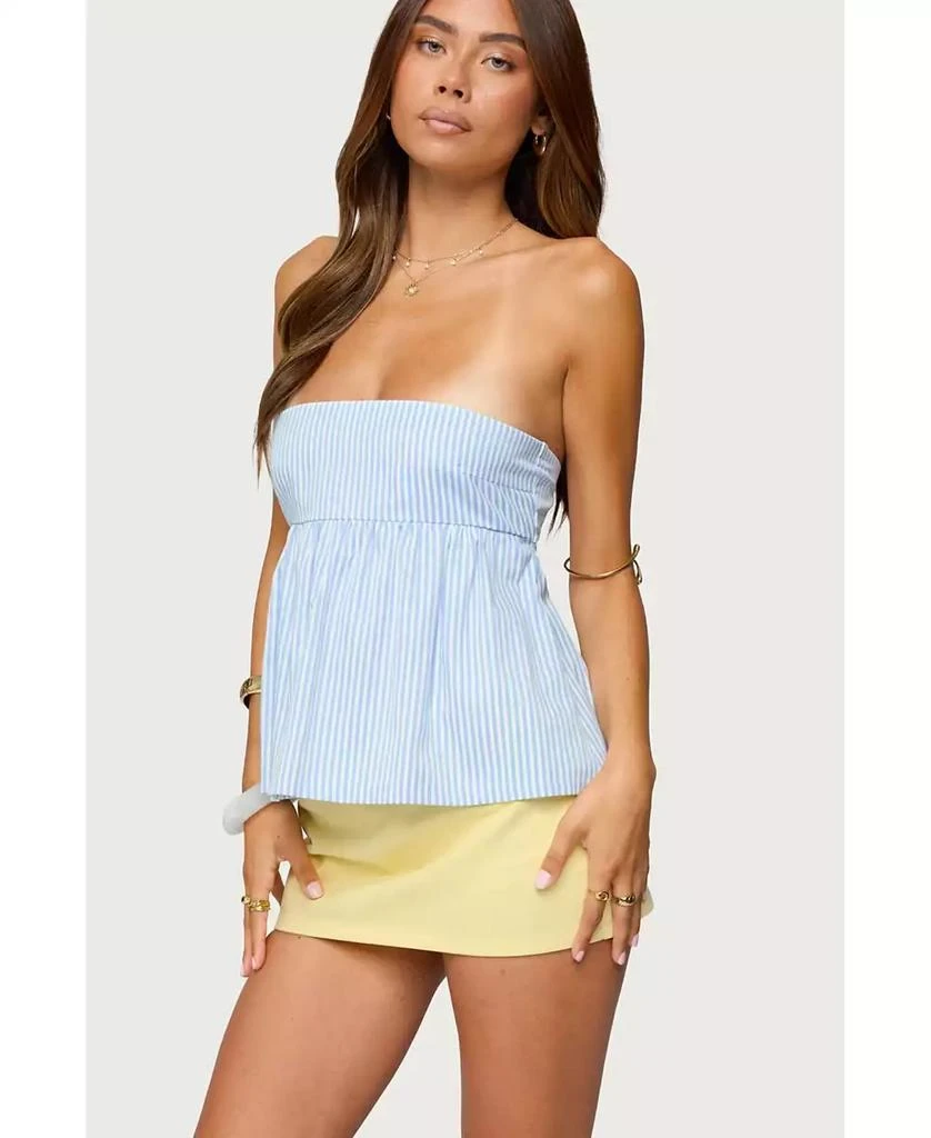 Edikted Womens Maddie Strapless Striped Babydoll Top 4