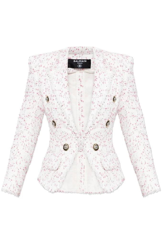 Balmain Balmain Button Embellished Tweed Jacket 1
