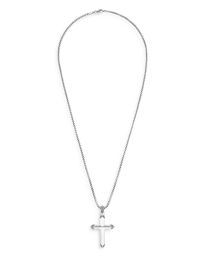 John Hardy Men's Sterling Silver Classic Chain Cross Pendant Necklace, 22" 6
