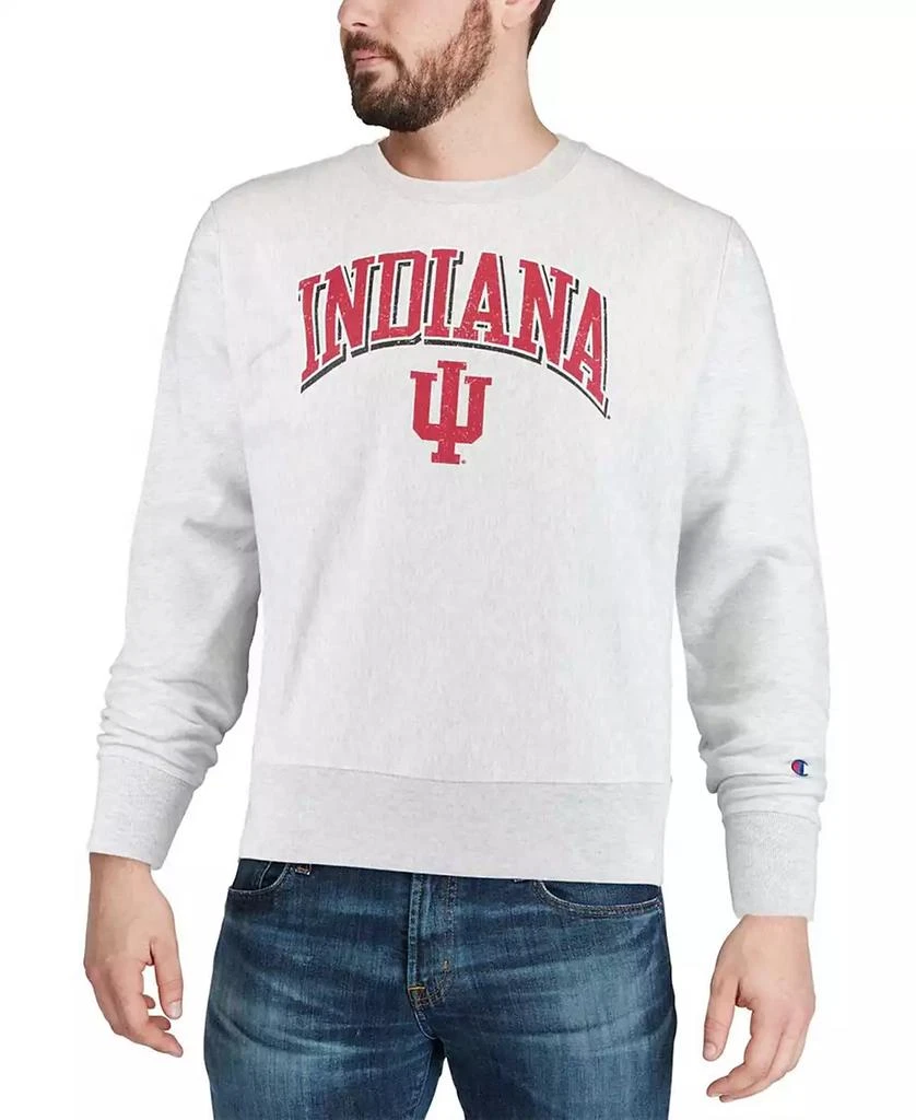 Champion Men's Gray Indiana Hoosiers Arch Over Logo Reverse Weave Pullover Sweatshirt 4