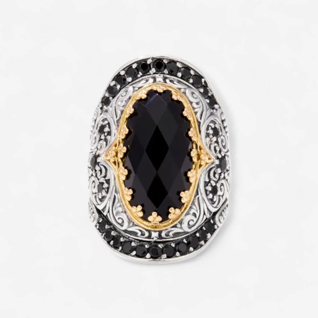 Konstantino Konstantino Sibylla Sterling Silver 
18K Yellow Gold Spinel 
Onyx Ring Sz. 7 DMK2012-314-CUT-S7 3