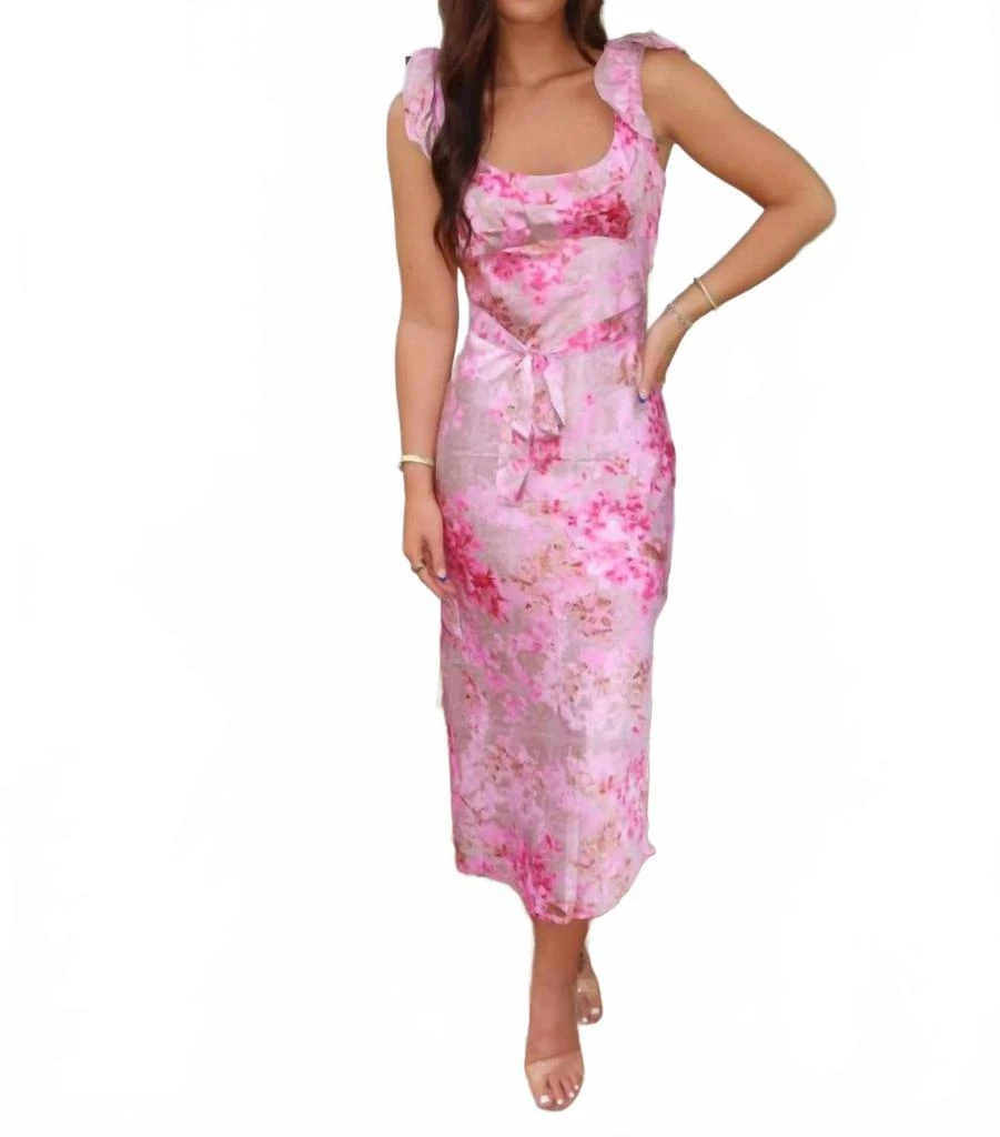 chinese dress ladies Vacay Vibes Blue Floral Print Sweetheart Twisted Neckline Maxi Dress   Bailey Bloom Boutique