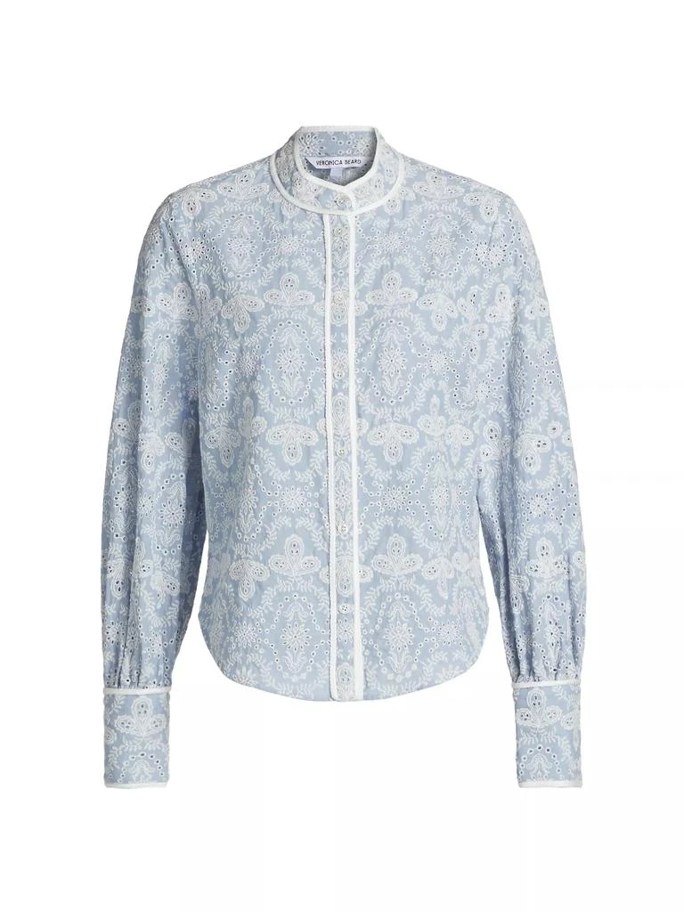 VERONICA BEARD Thorp Cotton Eyelet Blouse 1