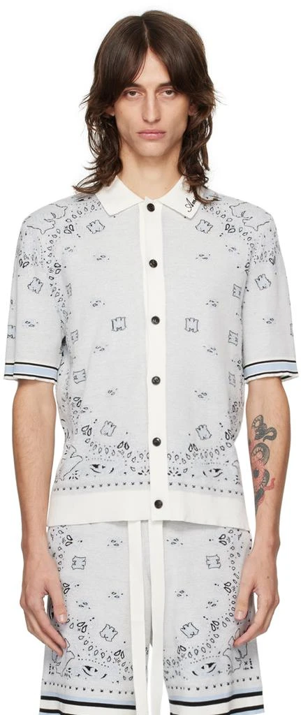 AMIRI White & Blue Bandana Shirt 1