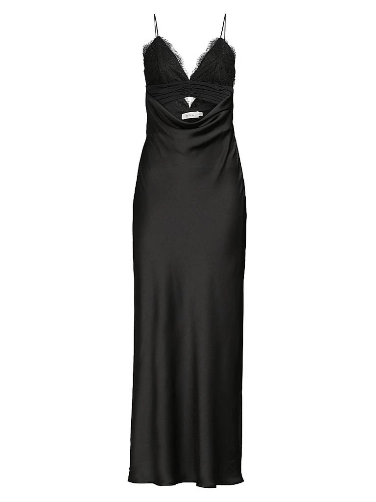 Misha Maxxy Satin Slip Cut-Out Maxi Dress 1