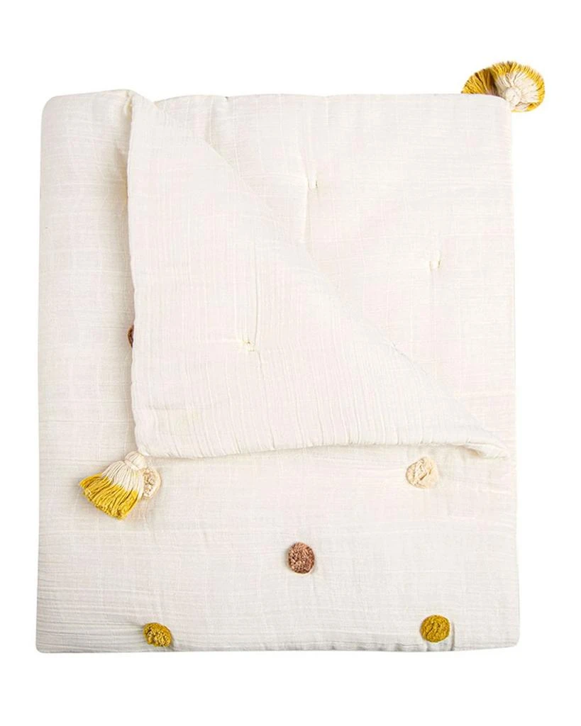 Crane Baby Kendi Pom Pom Quilted Blanket - Ages 0-36 Months 1