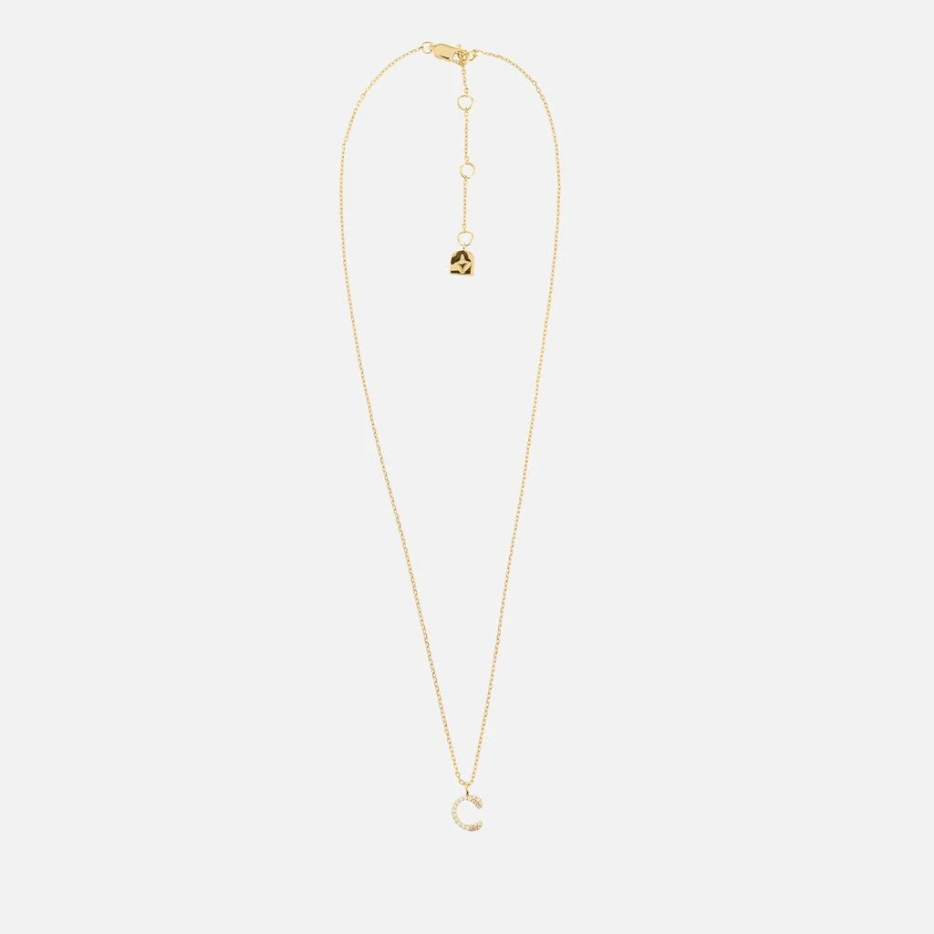 ASTRID & MIYU Astrid & Miyu Initial Pavé 18K Gold-Plated Necklace 1