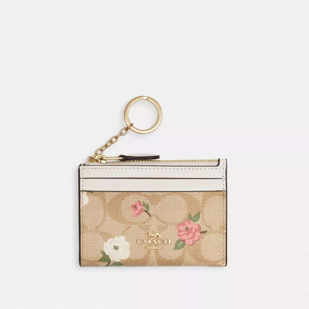 Coach Mini Skinny Id Case In Signature Canvas With Floral Print 1
