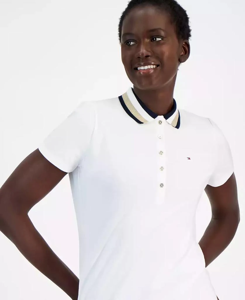 Tommy Hilfiger Women's Glitter-Collar Polo Shirt 3