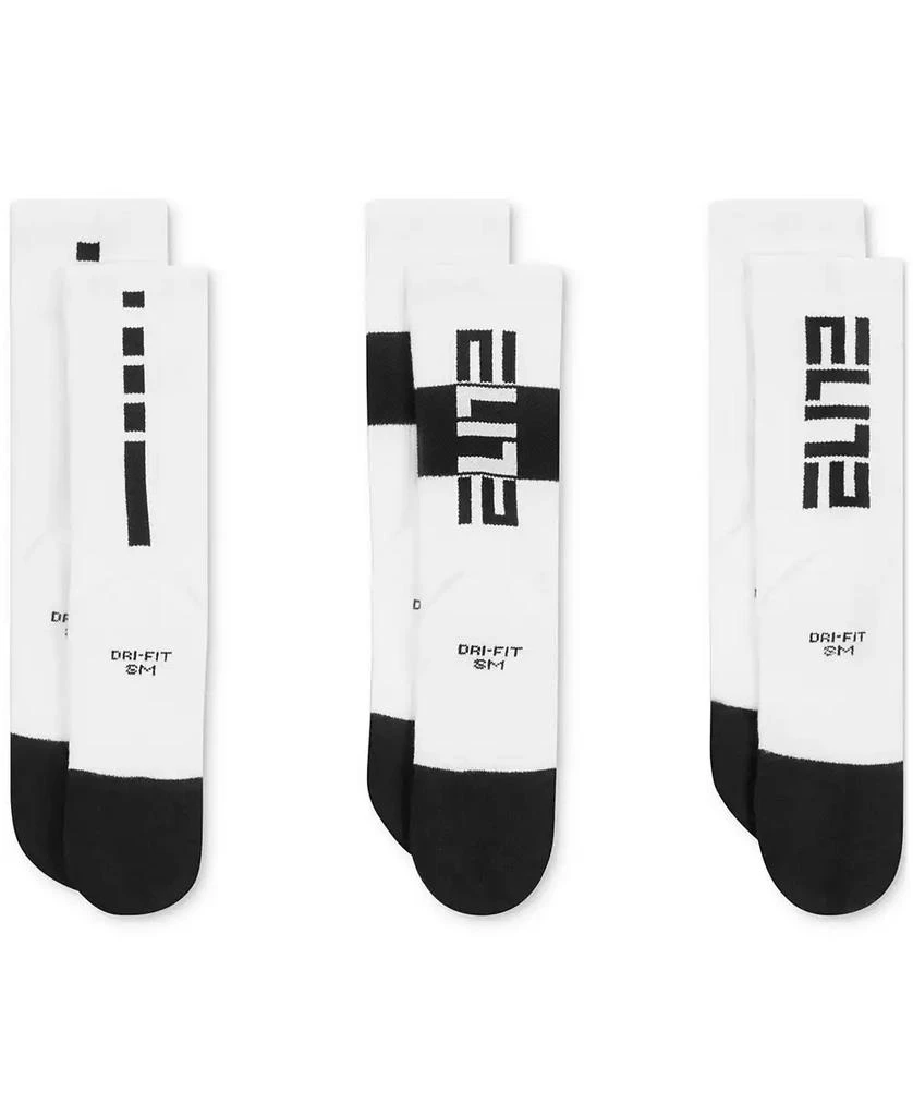 NIKE Big Kids Elite Basketball Crew Socks, Pack of 3 5