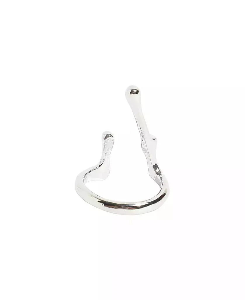 SOHI Women
s Silver  Minimal Metallic Open Ring