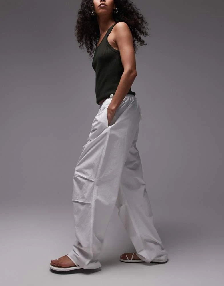 ARKET ARKET sheer poplin pull-on trousers in white 1