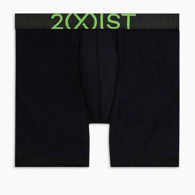 2(x)ist Lightning 6" Boxer Brief Black Beauty With Jasmine Green 2