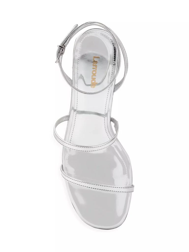 Larroudé Gio Metallic Leather Ankle-Strap Sandals 5