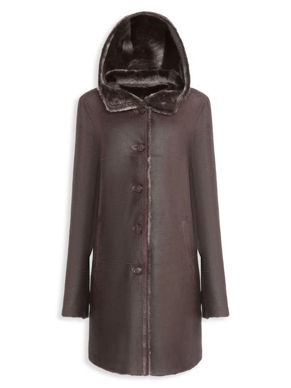 WOLFIE FURS Premium Shearling Hooded Parka Coat 1