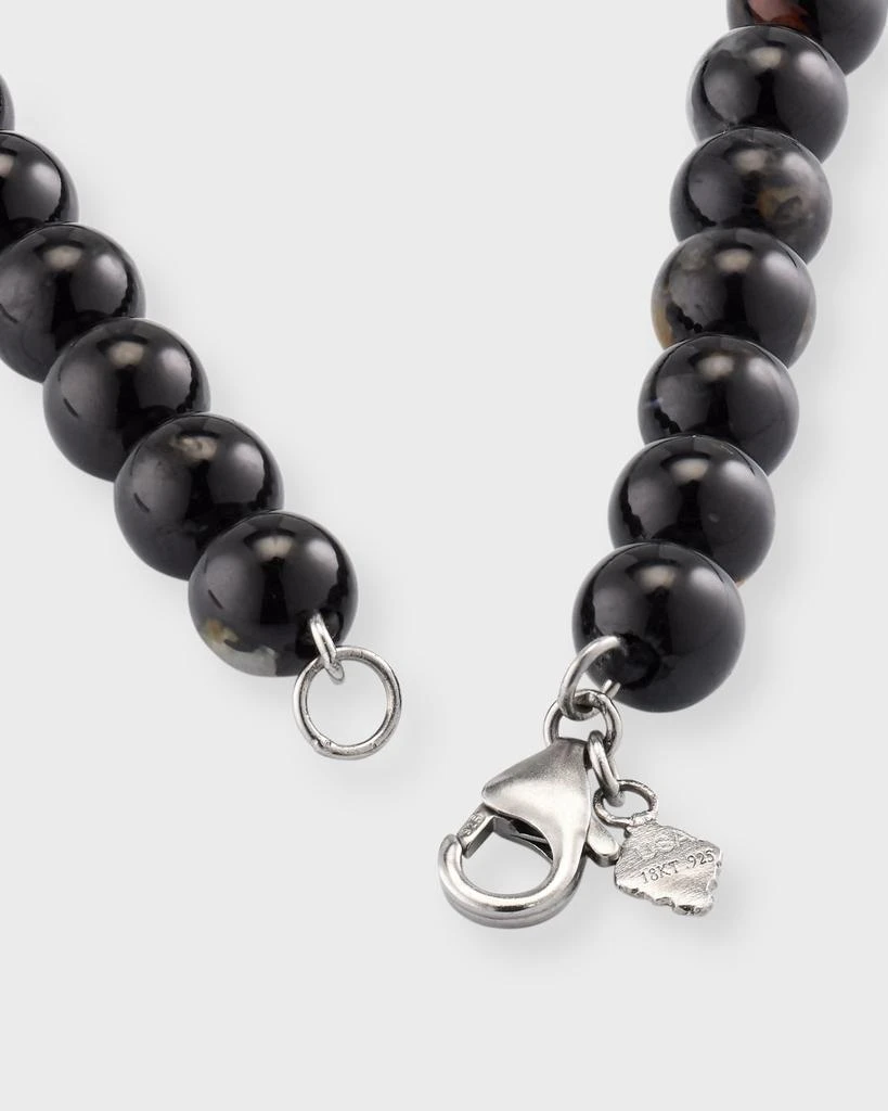 Armenta Men's Black Tourmaline Beaded Necklace with Black Sapphires 4