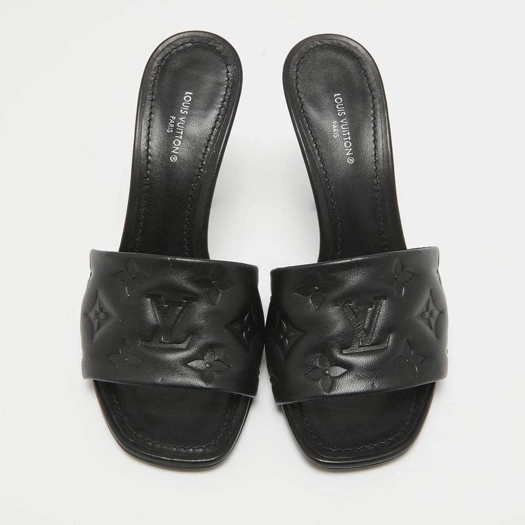 Louis Vuitton Louis Vuitton Black Leather Revival Slide Sandals Size 37 3
