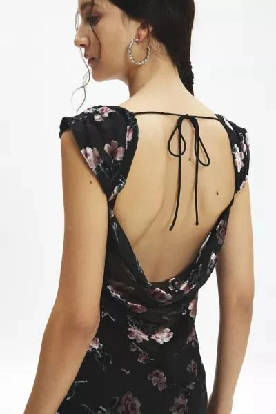 For Love & Lemons For Love & Lemons Aigrette Floral Velvet Burnout Maxi Dress 2