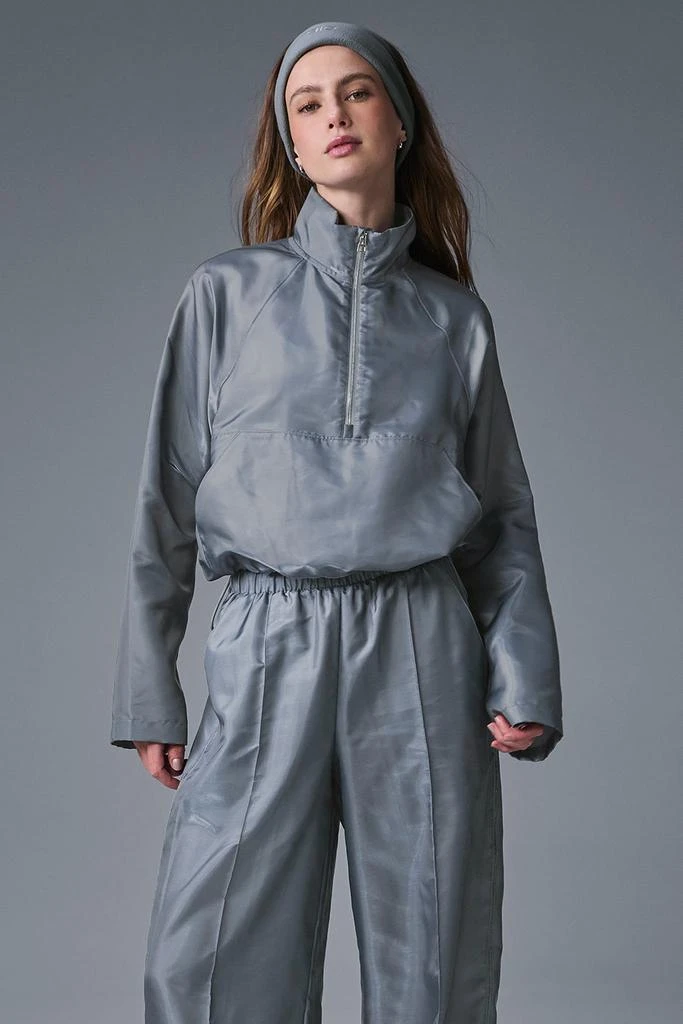 Alo Cropped Afterglow Pullover - Steel Grey 1