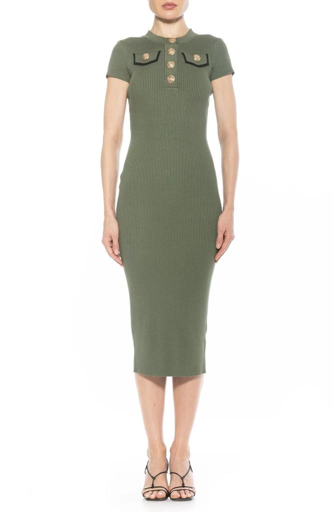 ALEXIA ADMOR Rhys Crewneck Knit Sheath Midi Dress 1