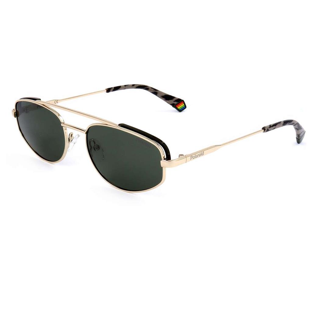 Polaroid Polaroid Unisex Gold Rectangular Polarized Sunglasses