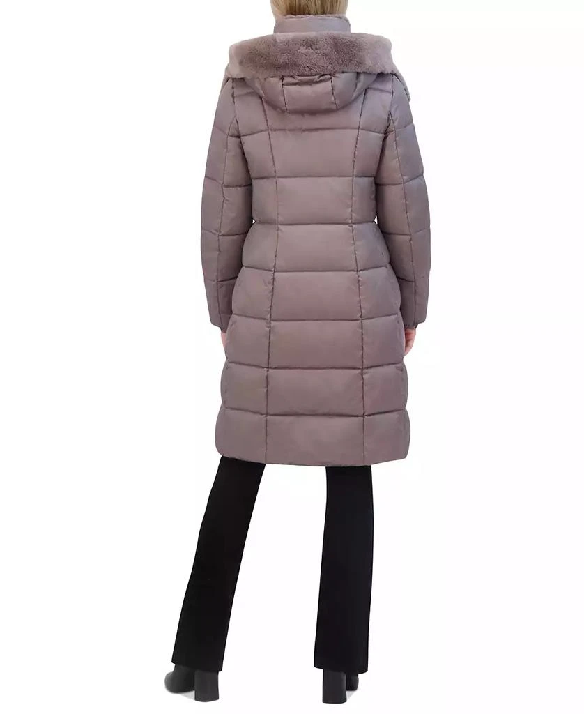 Tahari Women's Shine Faux-Fur-Trim Hooded Puffer Coat 2