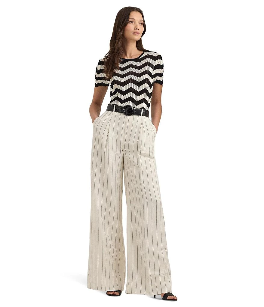 Ralph Lauren Striped Linen-Blend Wide-Leg Pants 4