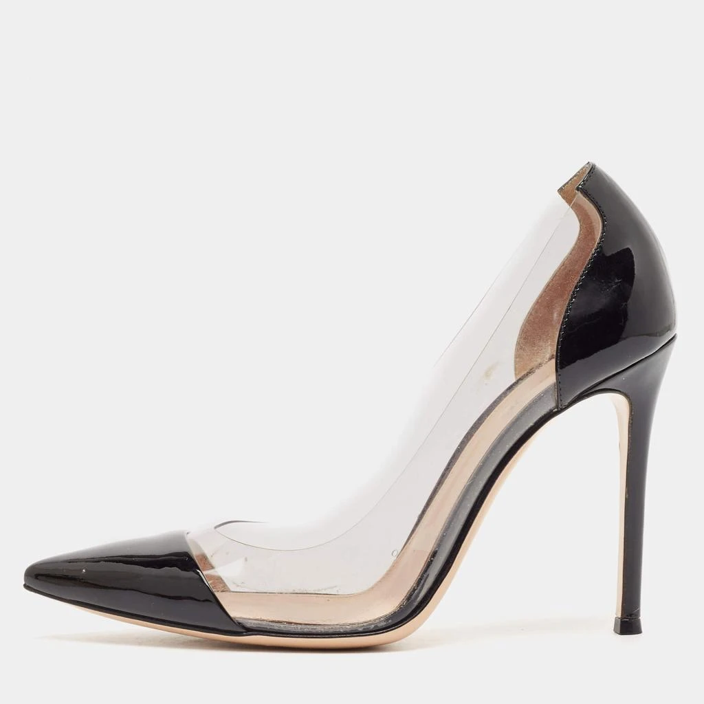 Gianvito Rossi Gianvito Rossi Black Patent Leather and PVC Plexi Pointed Toe Pumps Size 38 1