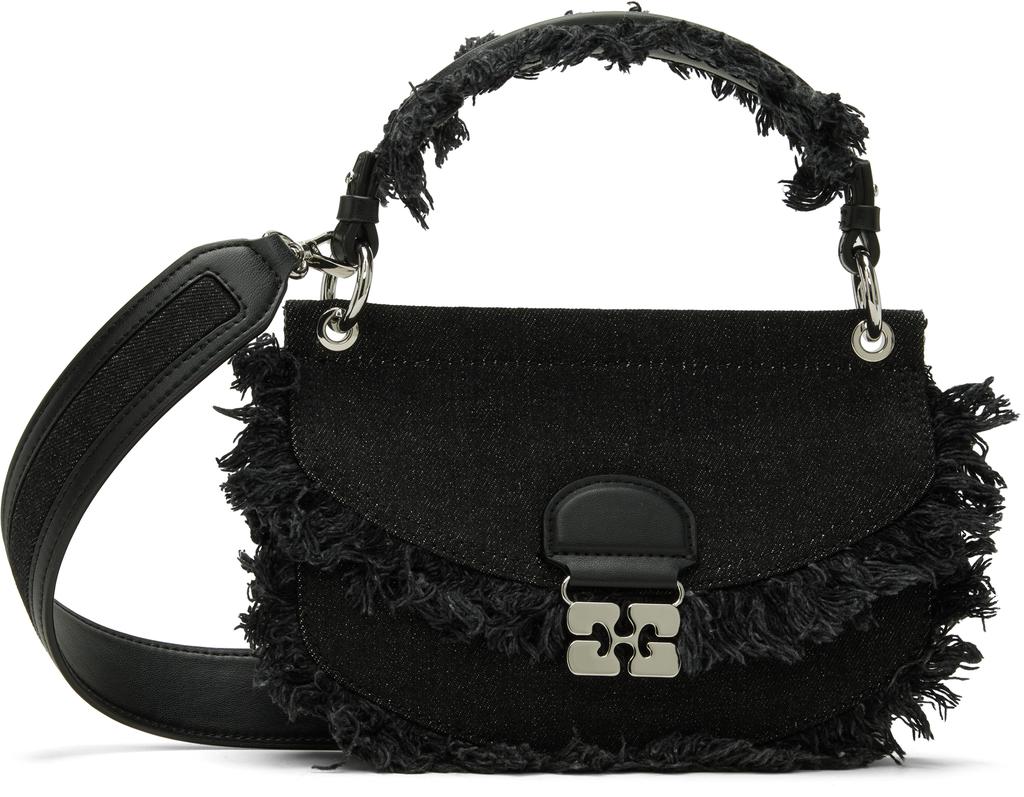 Ganni Black Mini Top Handle Apo-G Bag